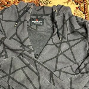 American Giant Charcoal Geometric Hoodie